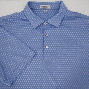 Peter Millar Polo Shirt Men's Large Summer Comfort All Over Skull Print golf